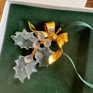 Swarovski faceted holy leaves crystal memories ornaments brand new w box perfect